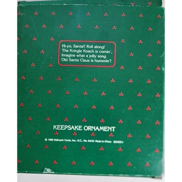 Hallmark Vintage Christmas Ornament Kringle Koach Dated 1988 in Here Comes Santa - Picture 2 of 2